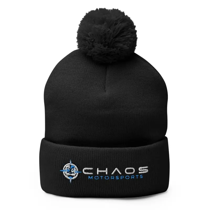 Chaos Black and Blue Tiki Pom Hat